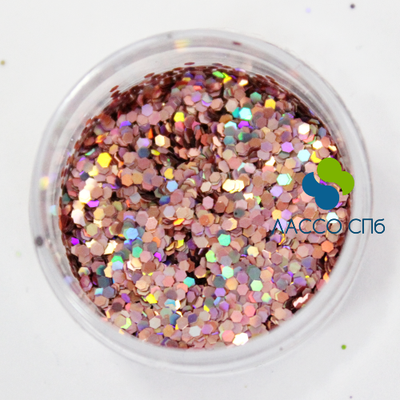 Сольвентостойкий глиттер блестки Розовый Голография 1 мм 10 гр