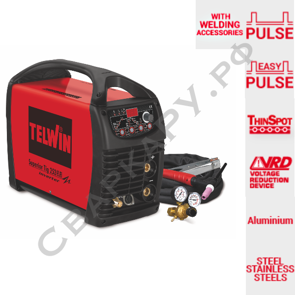 Установка для аргонодуговой сварки Telwin  SUPERIOR TIG 252 AC/DC-HF/LIFT VRD