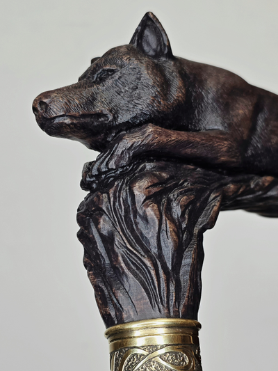 Трость "Волк на отдыхе"