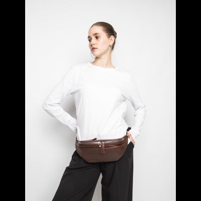 Кожаная поясная сумка Atessa Premium brown (арт. 
7009-53)