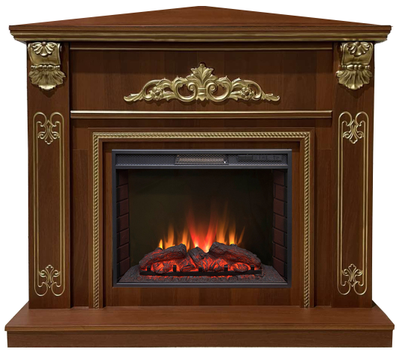 Угловой электрокамин Византия CRG патина с очагом Sparta 25.5 LED