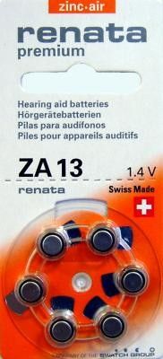 785618602104 	Батарейка  для слух., ап-тов ZA13 Renata 6шт/уп.