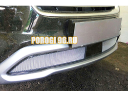 Защита радиатора Hyundai Grand Santa Fe I 2015- (2 части) с датчиком ACC chrome