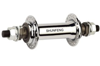 Втулка передн. Shunfeng SF-HB03F, 36H, ободн., гайки, сталь, серебр.