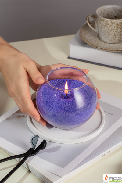 Насыпная свеча "Шар" 12*10 см, цвет "Фиолетовый"