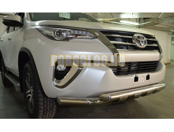 Защита переднего бампера (G) d76 для Toyota Fortuner (2017-2019)