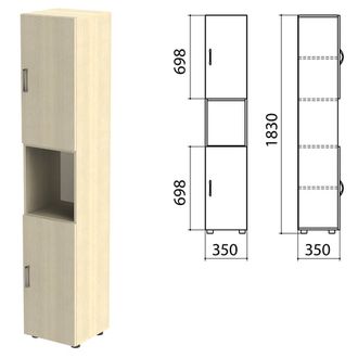 Шкаф полузакрытый "Канц", 350х350х1830 мм, цвет дуб молочный