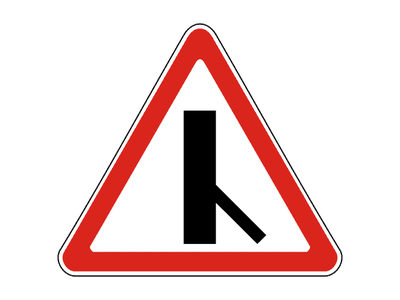 Знак дорожный 2.3.6 Примыкание второстепенной дороги