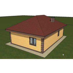 Одноэтажный дом с двумя спальнями 89м² (S19)