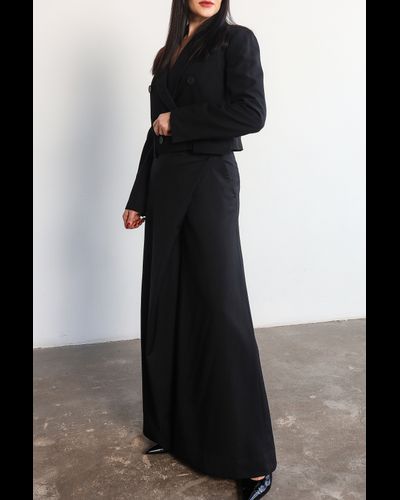 Брюки с запахом  (черный)