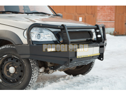 Передний силовой бампер серии Трофи на Chevrolet NIVA 2009-2020 (02.007.03)