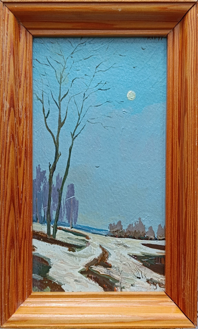 "Незабудки" картон масло Прядко А. 1994 год