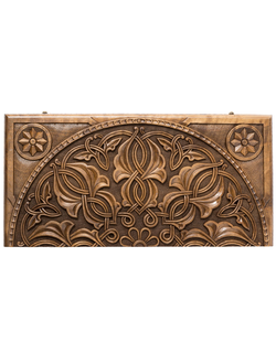 Нарды резные "Орнамент" с цельным рисунком от мастера Карена Халеяна