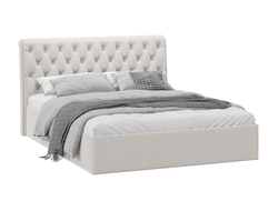 Кровать Скарлет двойная Универсальная с ПМ Тип 1 Велюр бежевый 1600