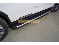 Пороги алюминиевые с пластиковой накладкой 1820 мм ТСС для Gac GS8 2.0T 4WD 2019-2021