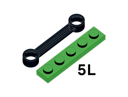 !АНАЛОГ! link5x4  КОМПЛЕКТ 4 шт Link 1 x 5, Black, Black (link5x4) / 4 шт.