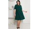 Нарядное платье женское А-образного силуэта арт. 5885 (цвет зеленый) Размеры 52-62