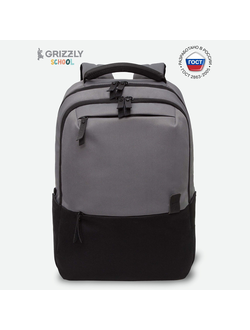 Рюкзак школьный GRIZZLY RU-337-1 черный серый