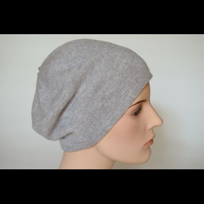 Серый вязаный берет из кашемира Loro Piana Италия Vizio 7016