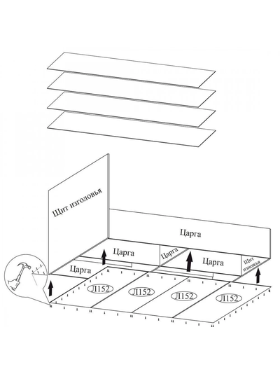 Дно Л-01 бельевых ящиков для кроватей BTS
