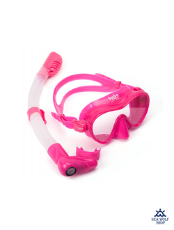 Маска для дайвинга с трубкой Scuba Brothers Flipper Pink, комплект