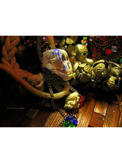 Подвеска &quot;Мексиканский череп&quot; - необычное украшение к Хэллоуину