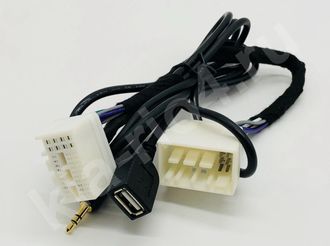 Переходник USB +AUX без резки проводки для установки к  штатной магнитоле Киа Рио Икслайн - Kia Rio Х-Line 2017-2020