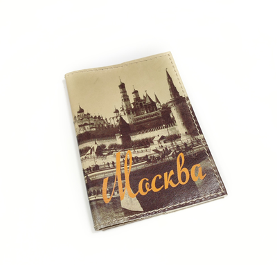 Обложка на паспорт с принтом "Старая Москва, фото"