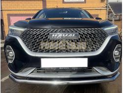Защита переднего бампера с подгибами Папа Тюнинг d60 для HAVAL M6 2023-