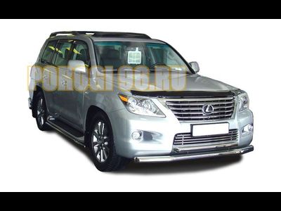 Защита переднего бампера (радиус) d76/60 для Lexus LX 570 (2007-2012)