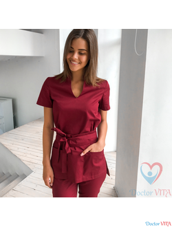 БЛУЗА DOCLIKE DL418 Бордо