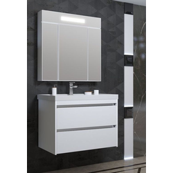 Мебель для ванной Opadiris Фреш 80 белый (фасады стекло)