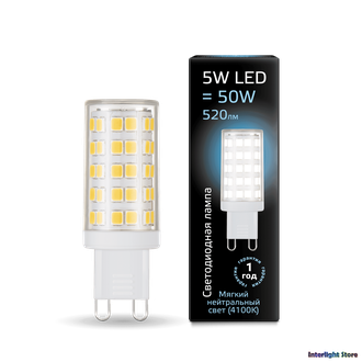 Gauss LED T19 5w 840 AC185-265v G9