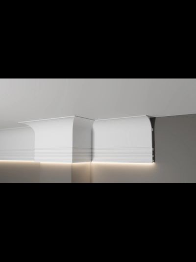 Потолочный плинтус для подсветки DECOR-DIZAYN DD520, из дюрополимера, под покраску, ударопрочный, 2 метра