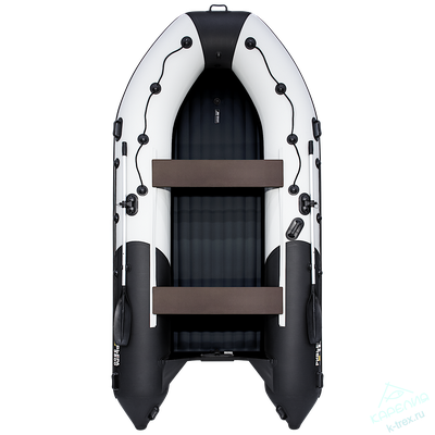 Лодка ПВХ Мастер Лодок Ривьера Килевое надувное дно 3800 "Комби" Св.Серый / Чёрный