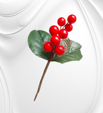 Искусственная веточка "Букетик с ягодками", высота 13 см, цена за 1 веточку