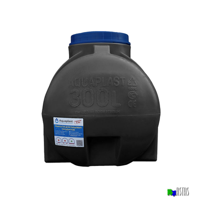 Емкость 300 литров горизонтальная  черная