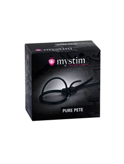 46585 Электросбруя Mystim Pure Pete, силикон, черный, 14 см