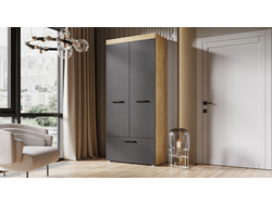 ЛДСП Шкаф БАСТОН 0,9 Дуб Вотан/Графит