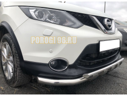 Защита переднего бампера двойная с перемычками d60/42 Nissan Qashqai 2014-2019