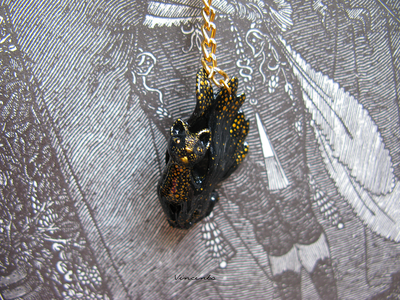 "Крылатая Звёздная Кошка - Nidream" - волшебная брошка в винтажном стиле