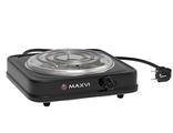 4620039116914 Плитка электрическая  MAXVI HE101 black, 1000 Вт, 1 конфорка, спираль.
