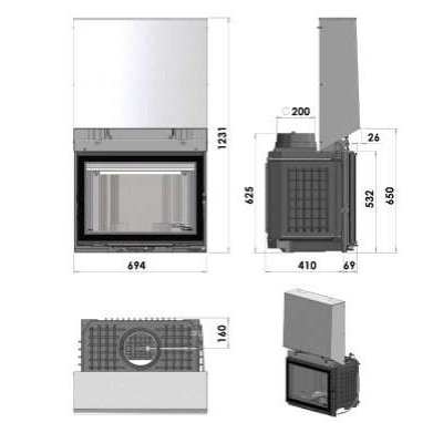 Каминная топка CHAZELLES C700R VE