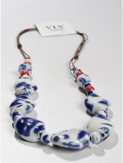 Колье "Керамические бусины 13"