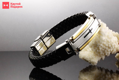 браслет для мужчин с символикой креста