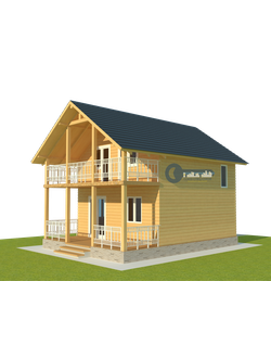 Д-18 ДАЧНЫЙ ДОМ ИЗ БРУСА:ГАБАРИТНЫЕ РАЗМЕРЫ: (8Х6М), ОБЩАЯ ПЛОЩАДЬ: 96М²