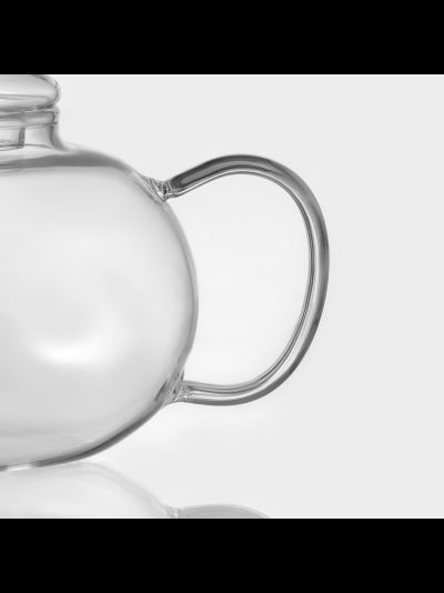 Чайник со стеклянной крышкой и со стеклянной колбой, 400 мл