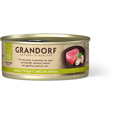 Консерва для кошек Grandorf Филе тунца с мясом краба 70 г