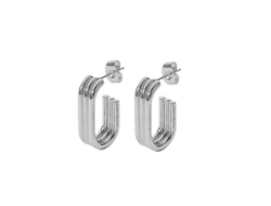 Серьги овалы ребристые