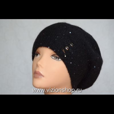 Черный берет для женщин Vizio Визио Италия 6457